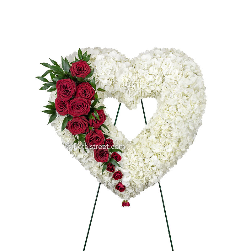 funeral flowers heart