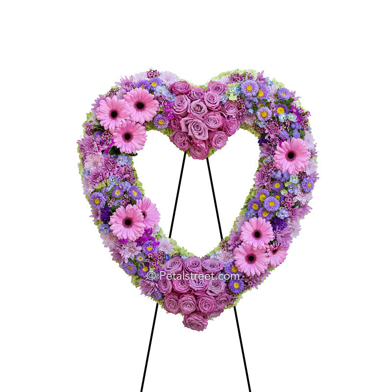 funeral flowers heart
